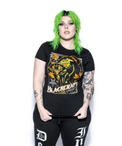 Blackcraft Cult Vintage Halloween Cat - Women's Tee