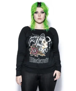 Blackcraft Cult Womens Bat Witch - Women's Scoop Neck Sweater