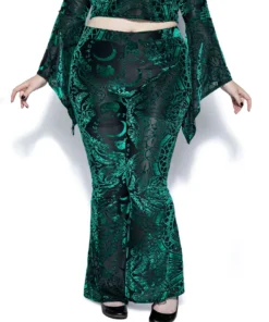 ACDC Green Baroque - Velvet Flared Pant