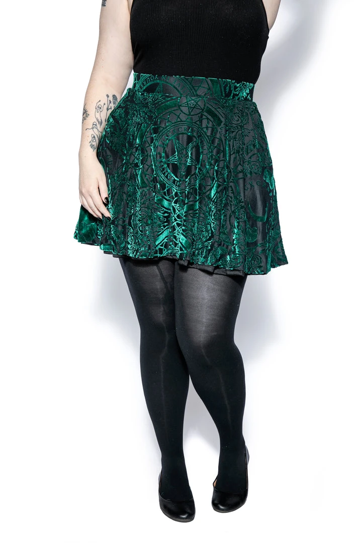 ACDC Green Baroque - Velvet Skirt 9 ACDC Green Baroque - Velvet Skirt