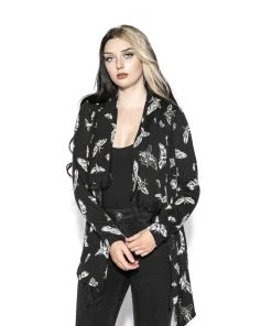 ACDC Death Moth - Black Cardigan Womens