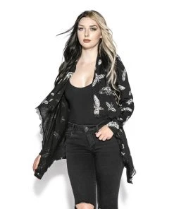 ACDC Death Moth - Black Cardigan Womens