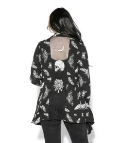 ACDC Death Moth - Black Cardigan Womens