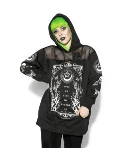 ACDC Love Me Like My Demons Do - Oversized Mesh Hoodie Womens