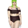 ACDC Pentagram Rose High Waist Swim Bottom