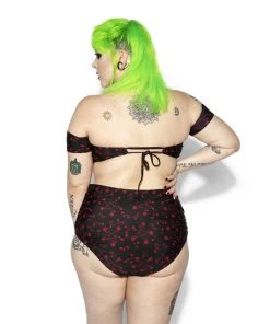 ACDC Pentagram Rose High Waist Swim Bottom