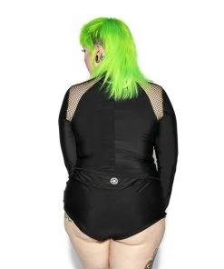 ACDC Symbols Mesh Zip Rash Guard Womens