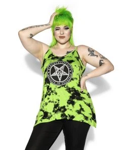 ACDC Womens Believe In Yourself - Green Lightning Dye Tank Top