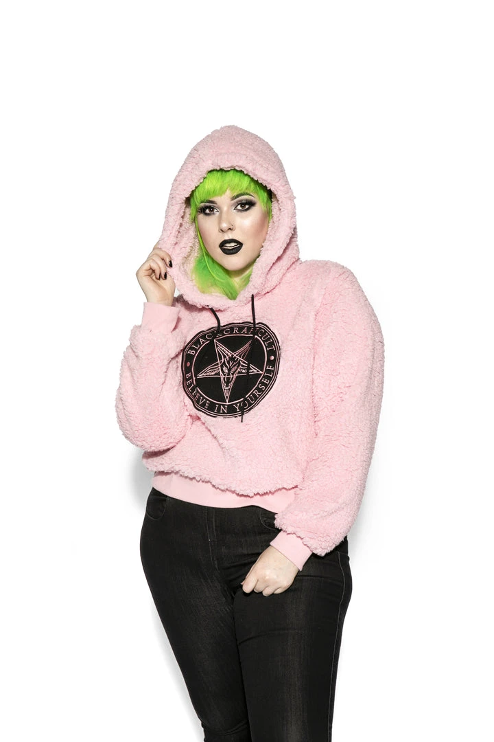 ACDC Believe In Yourself - Pink Women's Sherpa Hoodie 4 ACDC Believe In Yourself - Pink Women's Sherpa Hoodie