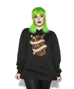 Blackcraft Cult Mens Coffin Skeleton - Hooded Pullover Sweater