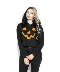Blackcraft Cult Pumpkin - Women's Cropped Hoodie