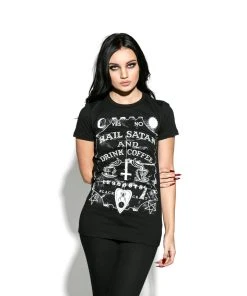 Blackcraft Cult Hail Satan And Drink Coffee - Women's Tee
