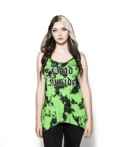 ACDC Dead Inside - Green Lightning Dye Tank Top Womens