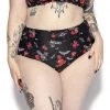 ACDC Womens BC Dark Floral High Waisted Bikini Bottom
