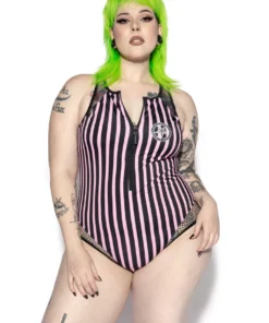 ACDC Womens Sinner Pink Stripe One Piece