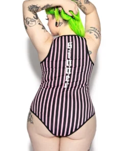 ACDC Womens Sinner Pink Stripe One Piece