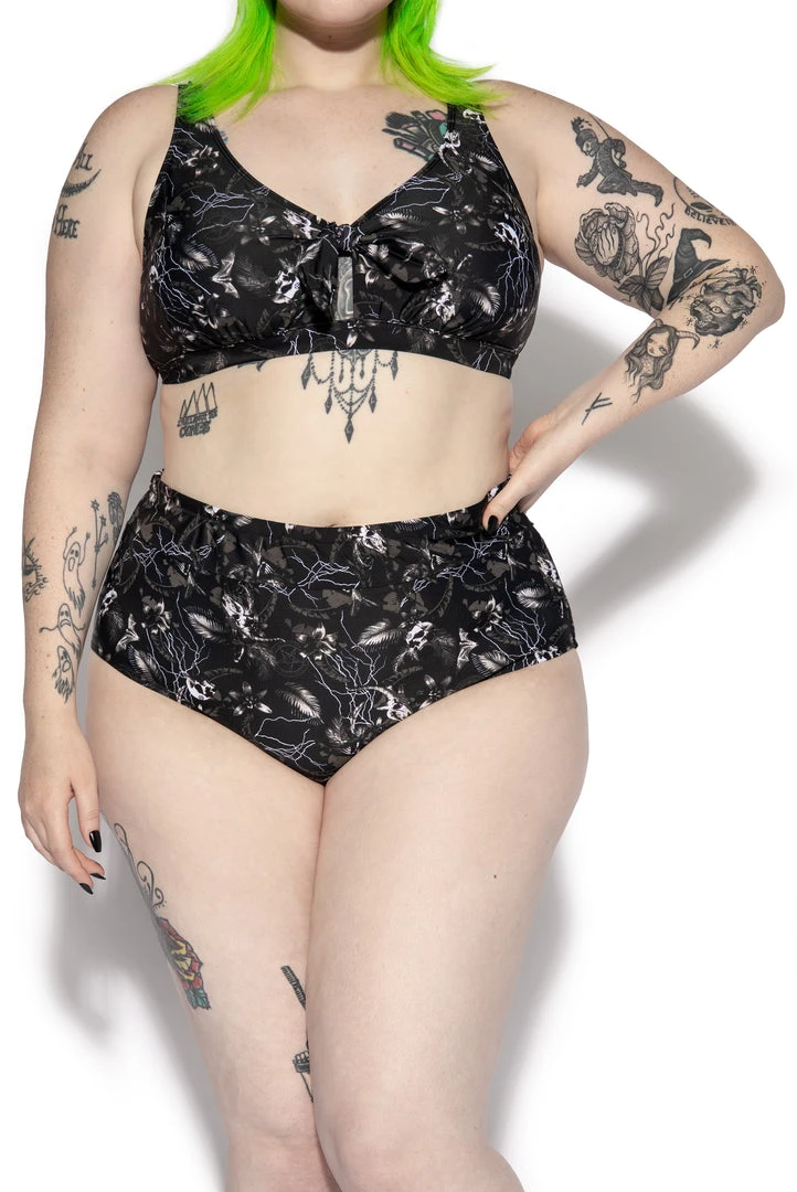 ACDC Tropic Gothic High Waisted Bikini Bottom Women's Swimwear 6 ACDC Tropic Gothic High Waisted Bikini Bottom Women's Swimwear