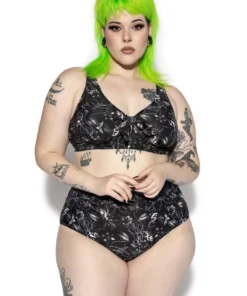 ACDC Tropic Gothic Tie Front Bikini Top Womens