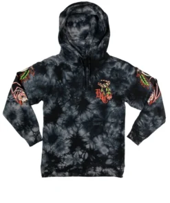 Blackcraft Cult Bats Roost - Black Tie Dye Hooded Pullover Mens