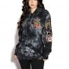 Blackcraft Cult Bats Roost - Black Tie Dye Hooded Pullover Mens