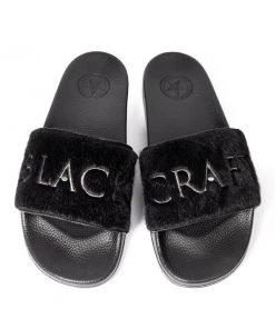 HK East Blackcraft Faux Fur - Premium Pool Slides