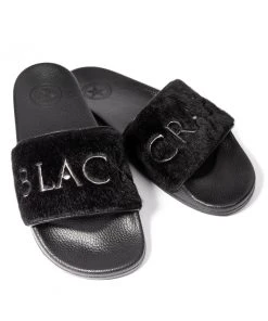 HK East Blackcraft Faux Fur - Premium Pool Slides