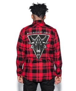 Blackcraft Cult Six Eyed Baphomet - Flannel Mens 13 Blackcraft Cult Six Eyed Baphomet - Flannel Mens