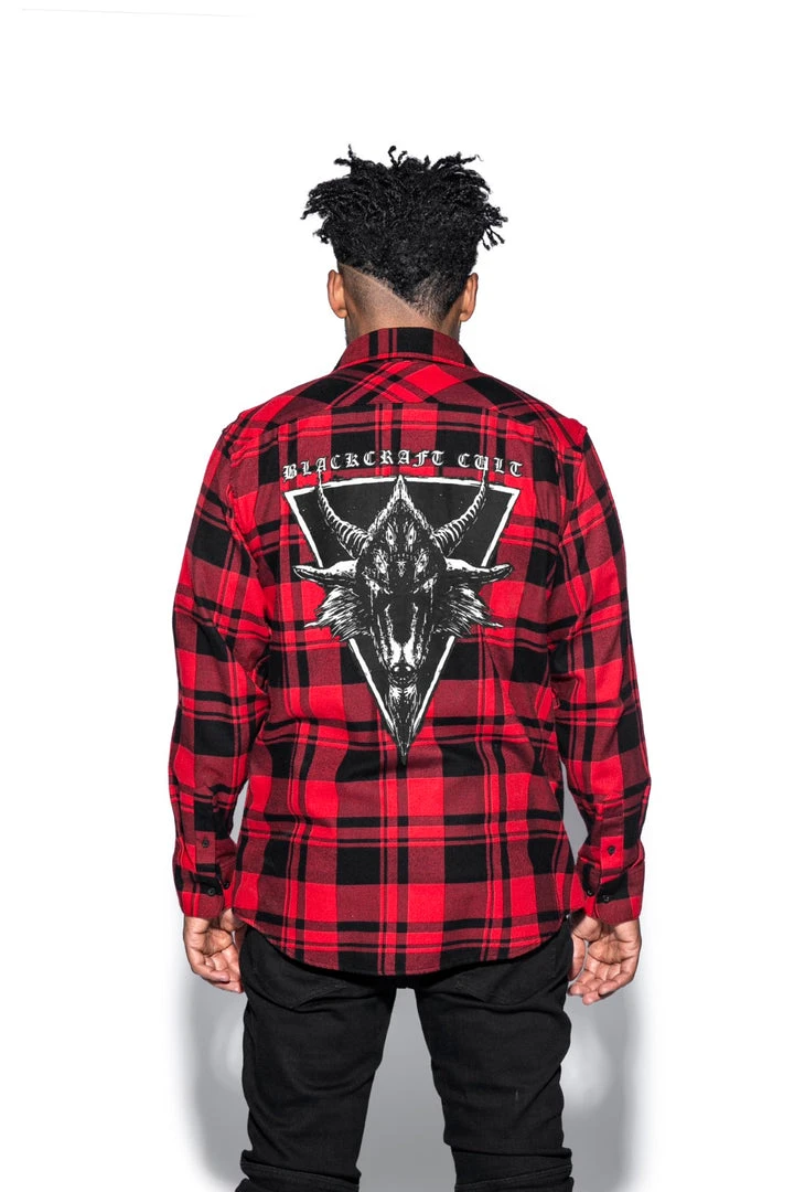 Blackcraft Cult Six Eyed Baphomet - Flannel Mens 5 Blackcraft Cult Six Eyed Baphomet - Flannel Mens