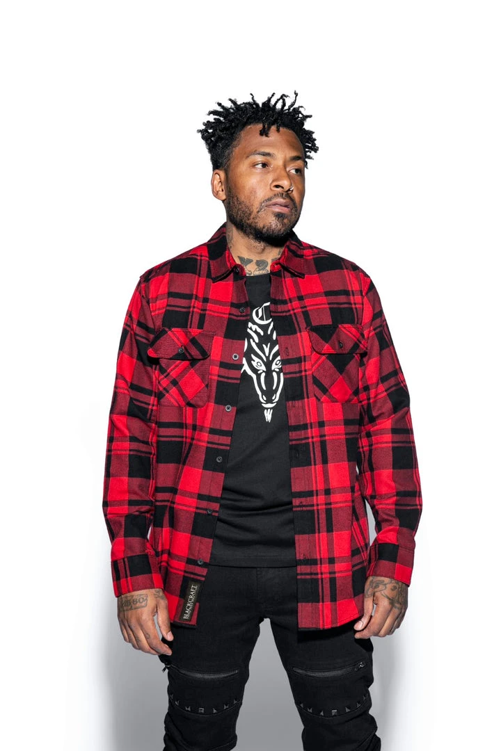 Blackcraft Cult Six Eyed Baphomet - Flannel Mens 4 Blackcraft Cult Six Eyed Baphomet - Flannel Mens