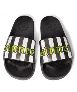 HK East Mens Beetle Striped Sinner - Premium Pool Slides