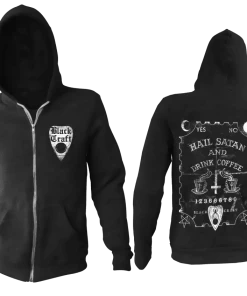 Blackcraft Cult Hail Satan And Drink Coffee -Zip Up Hoodie
