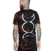 Blackcraft Cult Triple Moon Bleach Wash- Unisex Tall Tee Mens