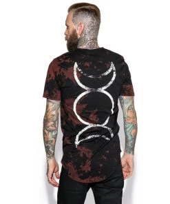 Blackcraft Cult Triple Moon Bleach Wash- Unisex Tall Tee Mens