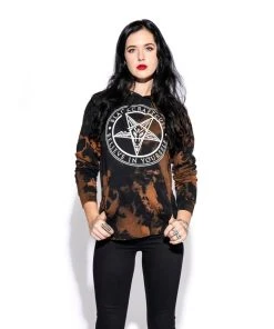 Blackcraft Cult Believe In Yourself - Bleach Wash Hooded Pullover Sweater Mens