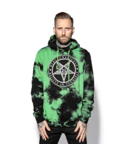 ACDC Believe In Yourself - Green Lightning Dye Hooded Pullover Mens 9 ACDC Believe In Yourself - Green Lightning Dye Hooded Pullover Mens