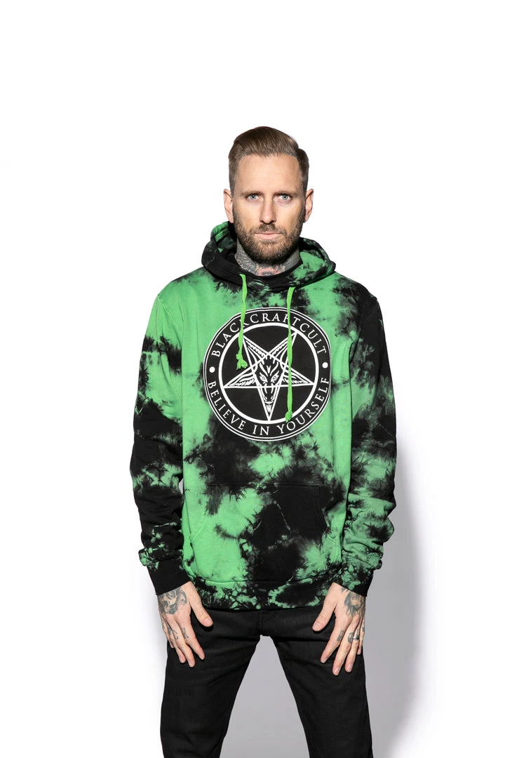 ACDC Believe In Yourself - Green Lightning Dye Hooded Pullover Mens 6 ACDC Believe In Yourself - Green Lightning Dye Hooded Pullover Mens