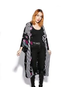 ACDC Womens Dark Floral Long Duster - Kimono 11 ACDC Womens Dark Floral Long Duster - Kimono