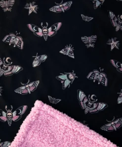 ACDC Misc. Pastel Death Moth - Sherpa Blanket
