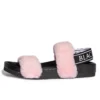 HK East Womens Esme - Pink Staple Faux Fur Slide