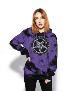 ACDC Believe In Yourself - Purple Lightning Dye Hooded Pullover Mens