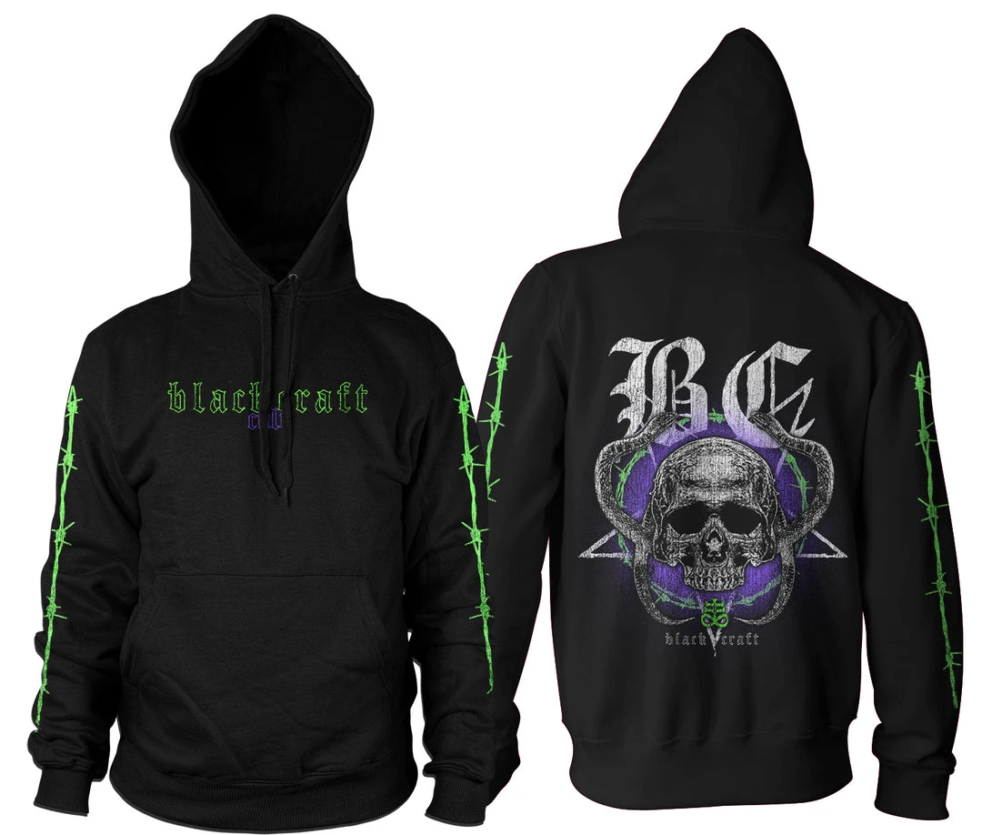 Blackcraft Cult Snake Skull - Hooded Pullover Sweater Mens 6 Blackcraft Cult Snake Skull - Hooded Pullover Sweater Mens