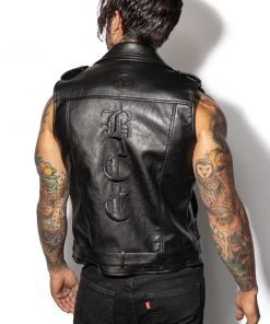 HK East Mens BCC Faux Leather Vest