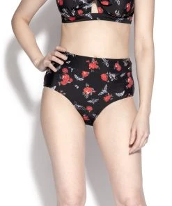 ACDC Womens BC Dark Floral High Waisted Bikini Bottom