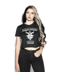 Blackcraft Cult Womens Cuz Jesus Doesn't - Flowy Crop Tee