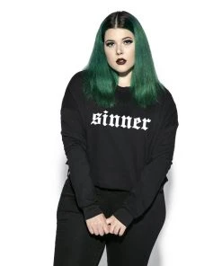 Blackcraft Cult Womens Sinner - Women's Cropped Crewneck