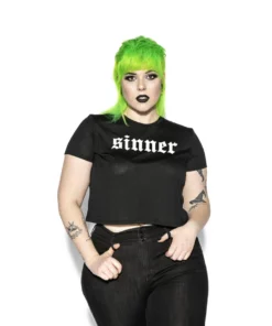 Blackcraft Cult Womens Sinner - Flowy Crop Tee