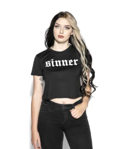 Blackcraft Cult Womens Sinner - Flowy Crop Tee