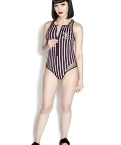 ACDC Womens Sinner Pink Stripe One Piece