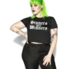 Blackcraft Cult Womens Sinners Are Winners - Flowy Crop Tee