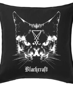 Blackcraft Cult Misc. Lucifer The Cat - Throw Pillow